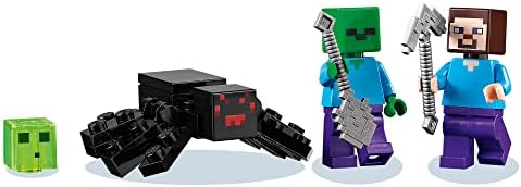 Lego Minecraft The Abandoned Mine Building Toy, Zombie Cave with Slime, Steve & Spider Figures, Gift idea for Kids, Boys and Girls Age 7 Plus 21166
