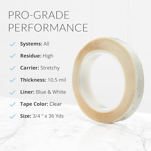 Walker Tape Extenda-Bond Plus Mini Tabs 3/4" x 1 1/2", Breathable Double Sided Wig Tape for Lace Systems, Toupees, and Tape in Hair Extensions Human Hair, Long Wear Hairpiece Tape, 42 Pieces