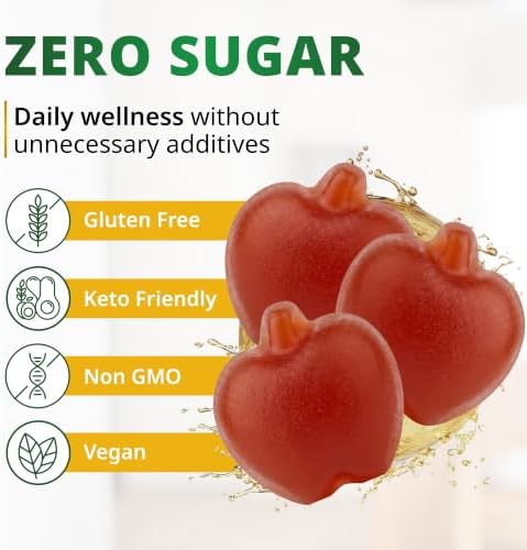 ACV with Sugar Makes No Sense! Apple Cider Vinegar Gummies Sugar Free Low Carb Advanced Keto Acv Gummies Keto Gummy Detox Cleanse (90 Count)