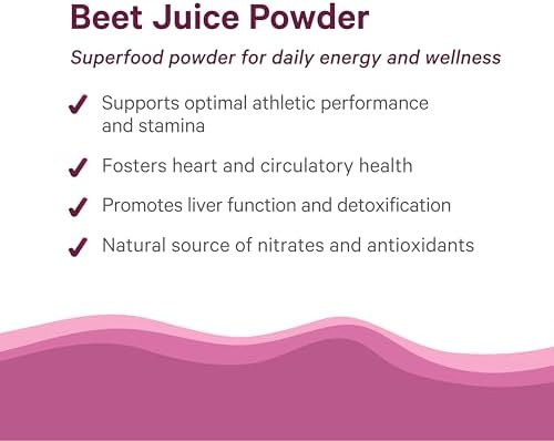 PURE SYNERGY Organic Beet Juice Powder | Pre-Workout Supplement | Organic Beet Root Juice Powder | for Healthy Circulation, Exercise, and Detoxification (6.4 oz.)