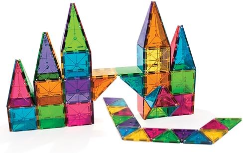 MAGNA-TILES Classic 100-Piece Magnetic Construction Set, The Original Magnetic Building Brand