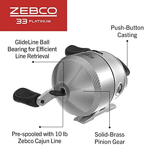 Zebco 33 Platinum Spincast Reel and Fishing Rod Combo, Anti-Reverse Clutch
