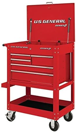 30 Inch 5 Drawer 704 Lb. Capacity Glossy Red Tool Cart