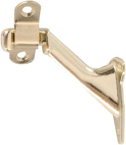 Hardware Essentials Utility Handrail Bracket, 1 Count, Brass Finish | Rust-resistant steel, Adjustable angle for stair handrails