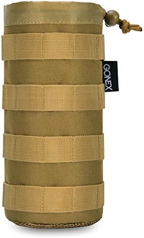 Gonex MOLLE Bottle Pouch, Drawstring Water Bottle Holder | 900D Oxford, Mesh Bottom, Fits MOLLE Packs & Vests, Flexible Height, Holds Bottles or Umbrellas