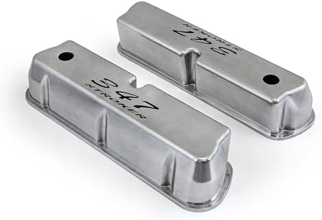 PCE314.1083.18 Compatible with Ford SB 289 302 351w Polished Aluminum 347 Stroker Black Letter Valve Covers