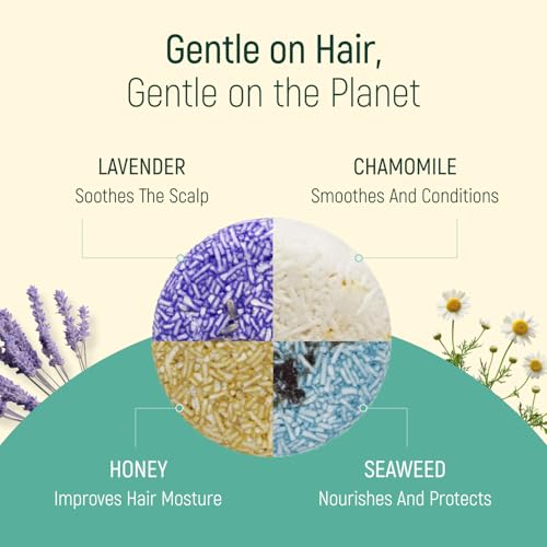 Shampoo Bar with Conditioning Effect - 4 Scent Variety Pack Solid Shampoo Bars for Hair - Cold Pressed, Vegan
