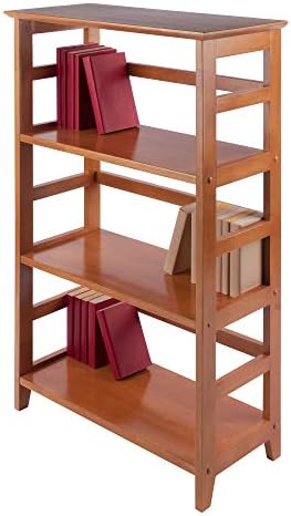 Winsome Studio 3-Tier Bookshelf, Honey Pine, 42" | Classic Display Bookcase, Functional & Stylish Shelving Unit for Convenient Storage in Living Room