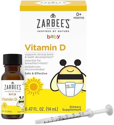 Zarbee's Baby Vitamin D Drops, 400 IU per Drop, with Dropper, 0.47 fl oz