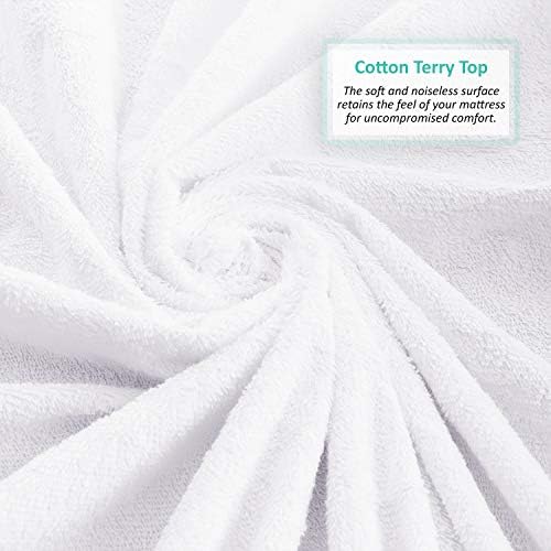 Nestl Premium Cotton Terry Mattress Protector – Soft and Waterproof Full 14 Inch Deep Pocket Mattress Protector – Breathable & Noiseless Cover