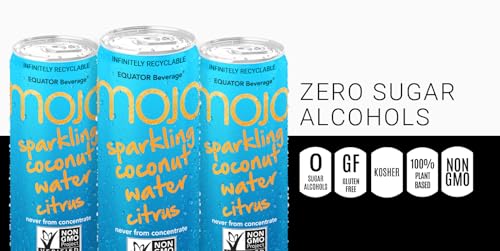 MOJO Sparkling Coconut Water Citrus Hydration Electrolytes 10.8 Oz 12 Pack