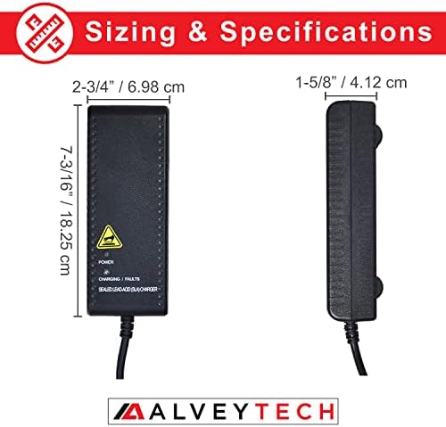 AlveyTech 24 Volt 3.5 Amp XLR Battery Charger (24BC3500T-4) - Replacement Charger for Pride Mobility, Shoprider