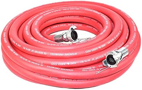Interstate Pneumatics HJ19-100E Jack Hammer Red Rhino Rubber Air Hose 3/4 Inch x 100 Feet 300 PSI