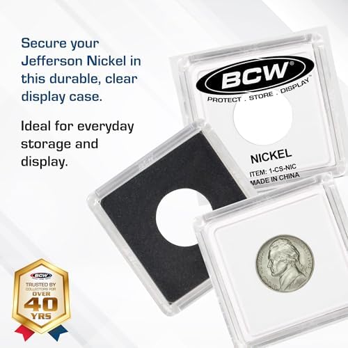 BCW 2x2 Coin Snap - 25 ct Penny Holder | Archival Safe Coin Protector | Crystal Clear Polystyrene Coin Display Case | Ideal for US Lincoln Penny | Coin Holders for Collectors