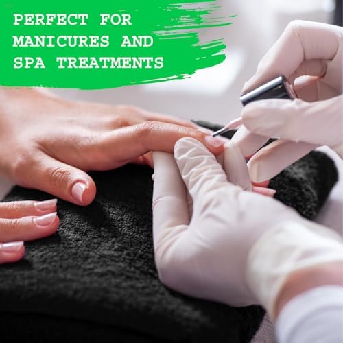 GREEN LIFESTYLE Black Bleach Proof Towels Bulk Sets 100% Cotton 16' X 25' Premium Spa Quality, Super Soft and Absorbent for Gym, Pool, Spa