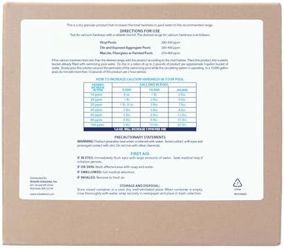 Robelle 16-Pounds Premium Pool Calcium Up | Pool Calcium Hardness Increaser, 100% Calcium Chloride, 8 ounces raises calcium hardness level 10 ppm per 5,000 gallons
