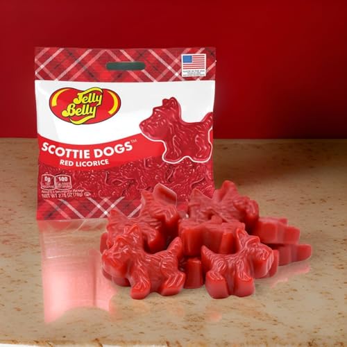 JellyBelly Red Licorice Scottie Dogs, 2.75 Ounces, Pack of 3