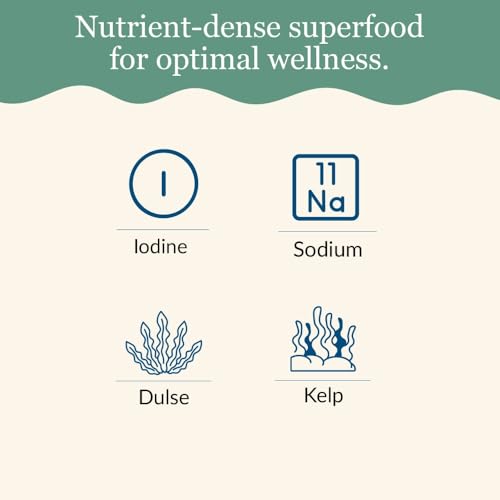 Maine Coast Sea Vegetables Sea Salt with Sea Veg Shaker, 4 oz - Wild-Harvested Seaweed Seasoning, Organic Dulse & Kelp Blend, Rich in Iodine