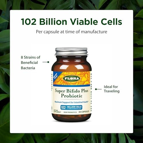 Flora - Super Bifido Plus Probiotic - Daily Probiotic - Supports Gut & Digestive Health - 102 Billion CFU - Bifidobacterium & Lactobacillus Strains