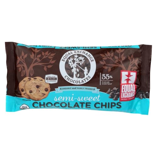 Equal Exchange Organic Chocolate Chips | Semi-Sweet | 55% Cacao | 10 Ounce (Pack of 12)