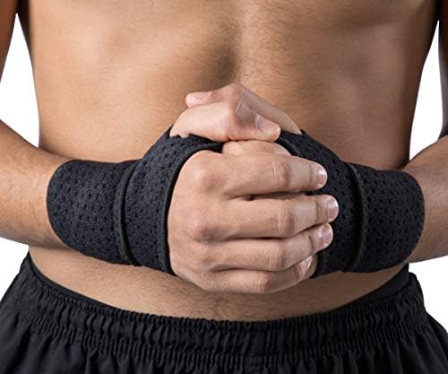 2 Pack Wrist Compression Strap and Wrist Brace Sport Wrist Support for Fitness, Weightlifting, Tendonitis, Carpal Tunnel Arthritis, Pain Relief-Wear Anywhere-Adjustable (Black)