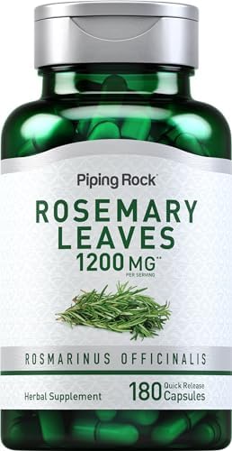 Piping Rock Rosemary Leaves | 180 Capsules | Herbal Leaf Extract Supplement | Non-GMO, Gluten Free