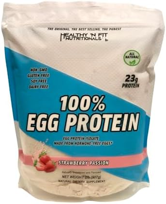 Healthy 'N Fit 100% Egg Protein- Vanilla Ice Cream (2lb): 100% Egg White Protein Plus Natural Peptides. Pure, All Naturally Sweetened Protein