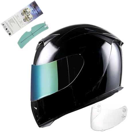 1Storm Motorcycle Full Face Helmet Skull King Matt Black + One Extra Clear Shield: HJK311