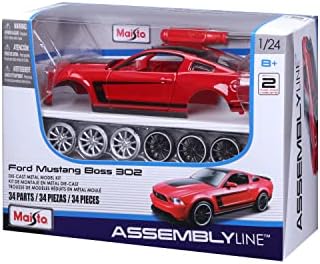 Maisto 1:24 Scale Assembly Line 2012 Ford Mustang Boss 302 Diecast Model Kit (Colors May Vary)