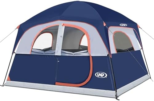 UNP 6 Person Tents for Camping Waterproof Family Cabin Tent with Rainfly