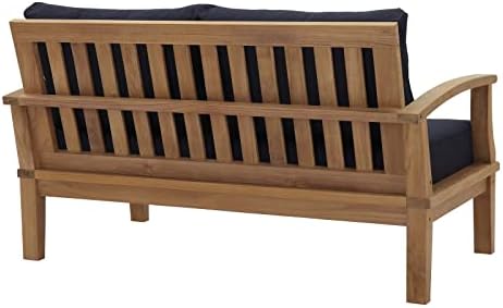 ModwayEEI-1144-NAT-WHI-SETMarina Premium Grade A Teak Wood Outdoor Patio Loveseat Natural White