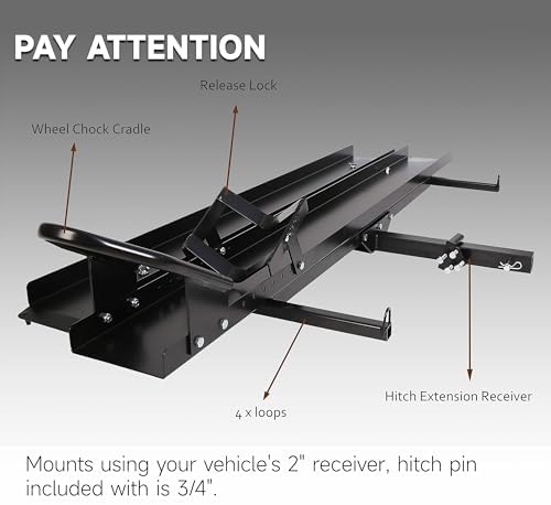 ECOTRIC 600LBS Black Motorcycle Carrier Mount Dirt Bike Rack Hitch Hauler |