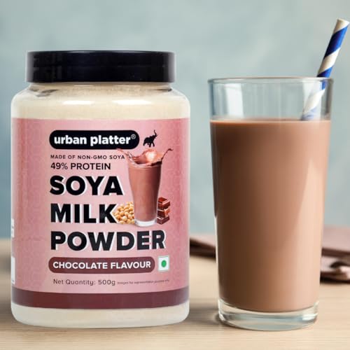 Urban Platter Soya Milk Powder | 35.27 Oz (1kg) | 49% Plant Protein | Unflavored Soy Milk for Coffee, Tea, Smoothies, Baking & Cooking | Non-GMO, Dairy-Free, Vegan