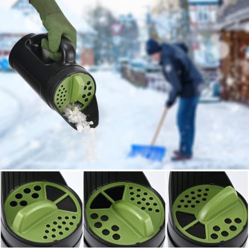 PERSZEN Seed Spreader Hand Held, Hand Spreader Lawn and Garden for Fertilizer Grass Seed Salt Ice Melt Earth Food