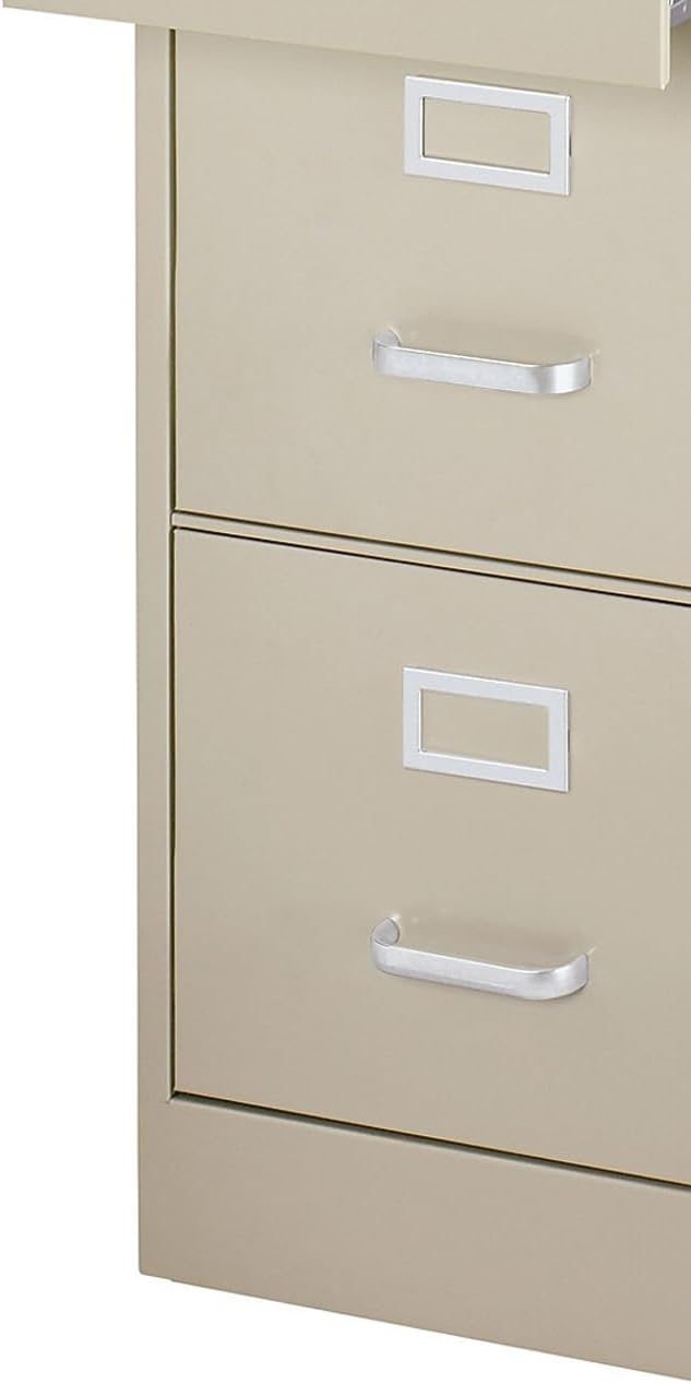 Staples 4-Drawer Vertical File Cabinet, Letter Size Documents, Lockable, 26.5" D x 15" W x 51.97" H, Putty/Beige