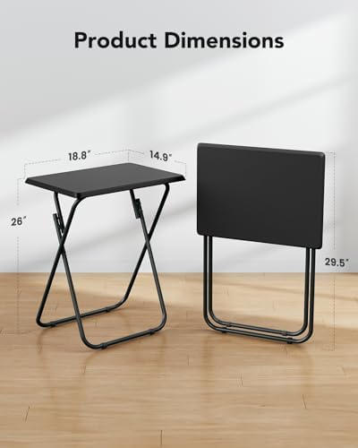 HUANUO Folding TV Tray with No Assembly Required, Black