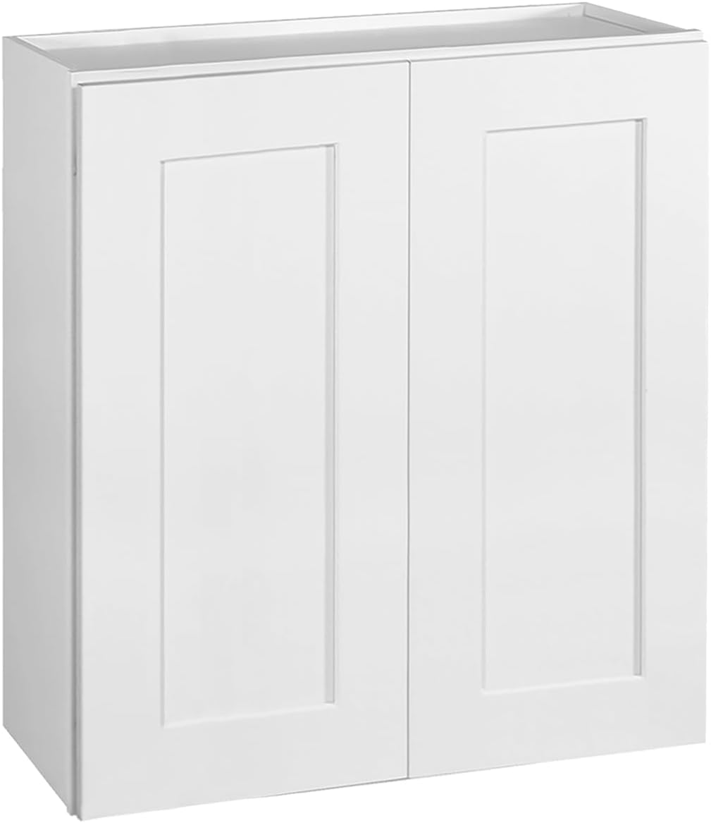 Design House Brookings Kitchen Wall Cabinet, 24", White | Adjustable Shelves, Adjustable Hinges, Wall Mount, Contemporary/Modern, Wood, Kitchen, 561571