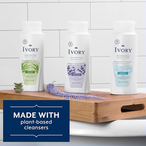 Ivory Body Wash, Designed for the Whole Family, Gentle Formula, Free of Dyes Heavy Perfumes Parabens Phthalates & Silicones, Original Scent, 21 oz (Pack of 2)