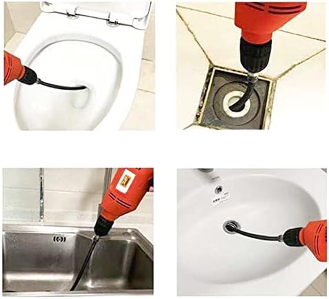 Amonk Drain Auger Cable 3.28Ft Clog Remover with Drill Connector 10mm Flexible Plumbing Snake Pipe Drain Cleaner for Kitchen, Bathroom and Shower Sink