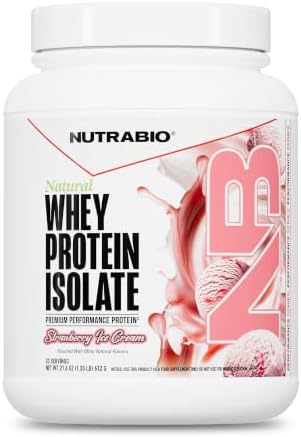 NutraBio Natural Whey Protein Isolate Protein Powder, 25g Protein with Complete Amino Acid Profile, Non-GMO, Soy & Gluten Free, Low Carb, Low Calorie - 20 Servings- Chocolate