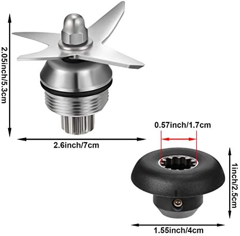 Frienda 3 Pieces Blender Blade Replacement Parts Kit Assembly Compatible with Vita-mix 5200 1151 1152 Accessories Wet Dry Ice Blade Assembly with