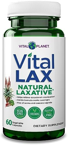 Vital Planet - Vital Lax Natural Laxative Cleanse Supplement for Occasional Constipation, with Magnesium Hydroxide, Slippery Elm, Aloe