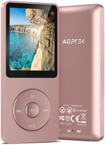 AGPTEK A02S 16GB MP3 Player, 65 Hours Playback Music Player, Dark Blue | Lossless Sound, Supports up to 128GB
