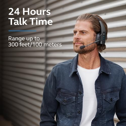 BlueParrott B350-XT Noise Cancelling Bluetooth Headset - Updated Design with Industry Leading Sound & Improved Comfort