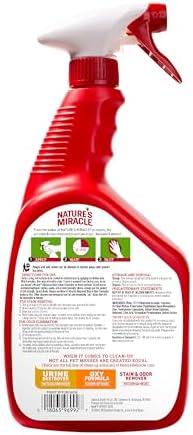 Nature’s Miracle Advanced Cat Stain & Odor Eliminator, Severe Mess, 32 oz | Enzymatic Cleaner Eliminates the Toughest Cat Messes, For Use on Multiple Surfaces, Safe For Pets and Home*, Fresh Scent
