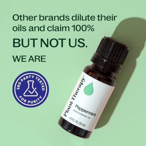 Plant Therapy Peppermint Essential Oil 10 mL (1/3 oz) Natural Aromatherapy | Pure, Undiluted for Diffuser & Topical Use, Relaxation, Digestion
