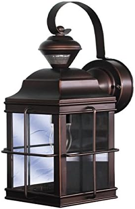 Globe Electric HZ-4144-AZ Dual Brite Dimmable Motion Activated Decorative Light, 120 Vac, 100 W, 60 Hz, 30 Ft, 150 Deg, Antique Bronze