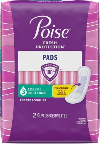 Poise Incontinence Ultra Thins Light Absorbency, 24 Count