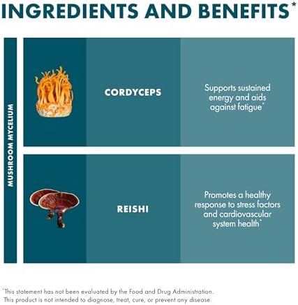 Host Defense CordyChi Capsules - Energy & Immune Support Supplement - Cordyceps & Reishi Mushroom Supplement for Relaxation & Respiratory Support - Aids Against Tiredness - 120 Capsules