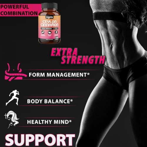 Ceylon Cinnamon Capsules - Combined with Ginger Root and Turmeric Curcumin Supplement - 120 Vegan Capsules